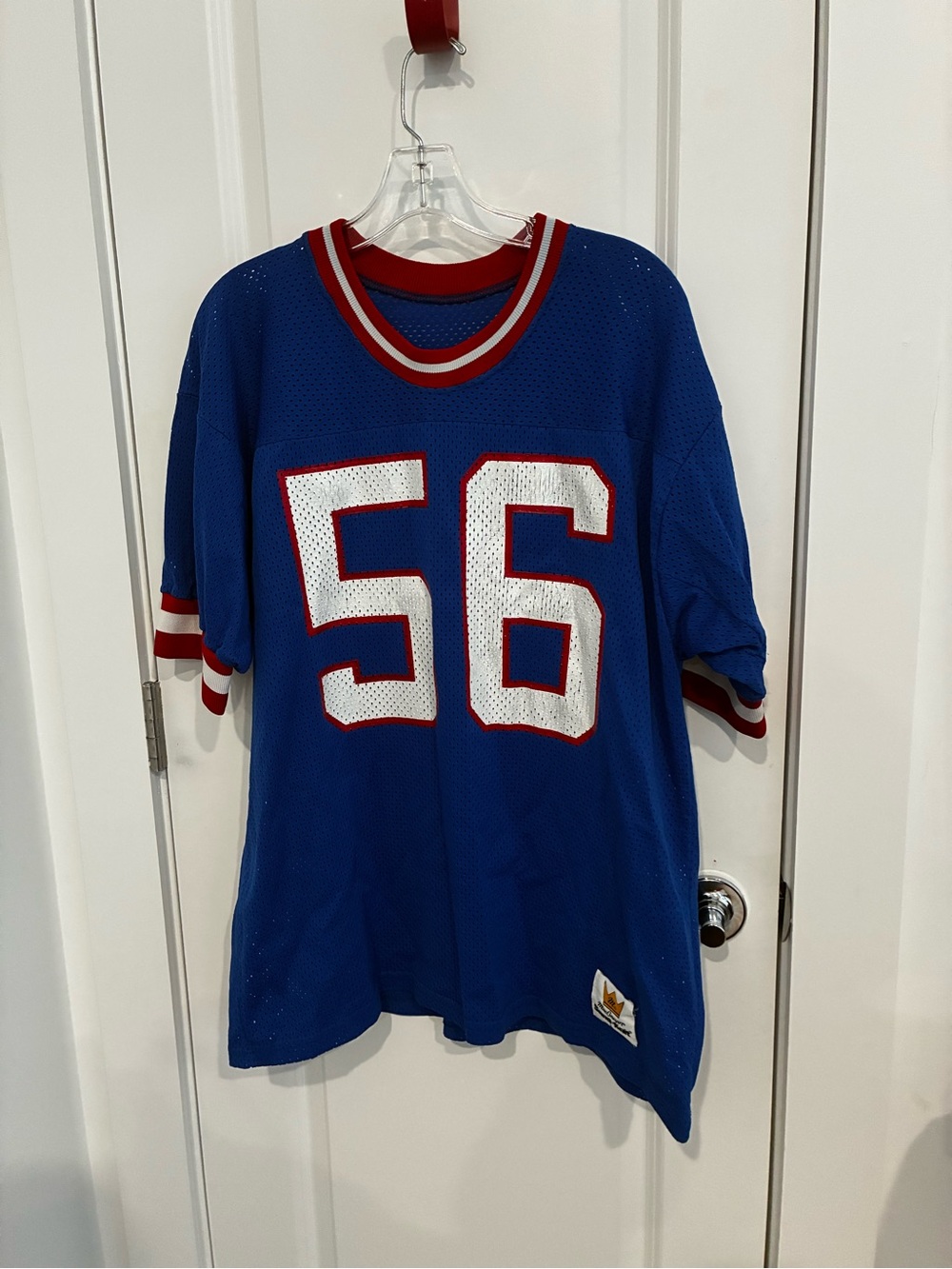 Vintage Mac Gregor Sand-Knit Athletic Jersey Tee with Red White Trim - Number 56
